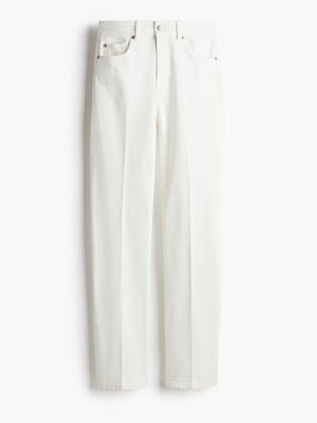 H&M White Straight-Leg Jeans